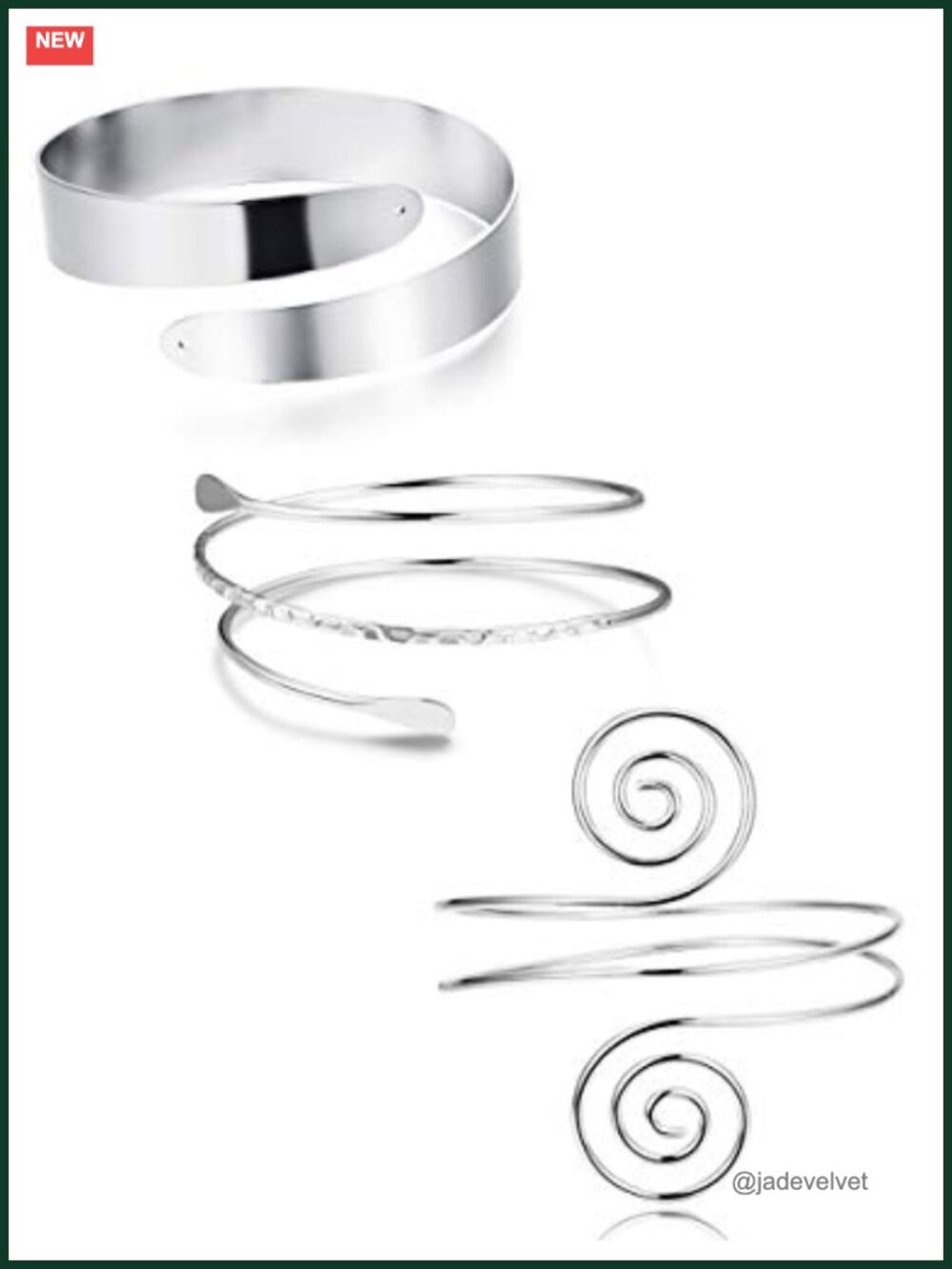 Alloy Arm Cuff Bangle Set Adjustable Coil Swirl Armband Jewelry 3 Pcs